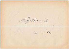 1938 Vegyes aláírás tétel ugyanazon papírlap két oldalán, összesen 5db ebből 3db azonosított: Ney Be...