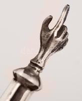 Ezüst (Ag) oroszlán figurás tóramutató, jelzett, bruttó:21 g, h:14,5 cm