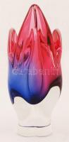 Muránói díszváza, anyagában színezett, jelzés nélkül, hibátlan, m:21,5 cm