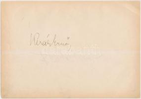 Király Ernő (1884-1954) színész, rendező saját kezű aláírása papírlapon, 16x24cm, hátoldalon Buttykay Ákos, (1871-1935) magyar zeneszerző aláírása