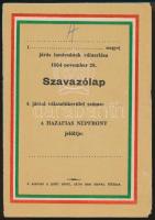 1954 A Hazafias Népfront szavazólapjai az 1954-es választásról, 2 db. 24,5x10cm.