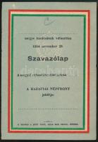 1954 A Hazafias Népfront szavazólapjai az 1954-es választásról, 2 db. 24,5x10cm