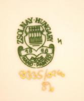 Zsolnay virág mintás hamutartó, kézzel festett, jelzett, hibátlan, 11×8 cm