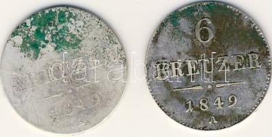 Ausztria 1849A 6Kr Ag (2x) T:3,4
