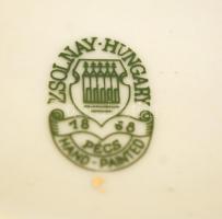 Zsolnay pillangó mintás tálka, kézzel festett, jelzett, hibátlan,  d:12 cm