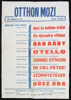 cca 1965 Az Otthon Mozi augusztusi moziműsora. 70x 50 cm.