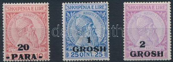 3 definitive overprinted stamps, Forgalmi felülnyomott sor 3 értéke