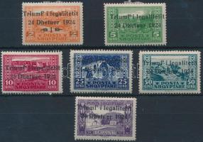 Alkotmány felülnyomott sor 6 értéke, Constitutional 6 overprinted stamps