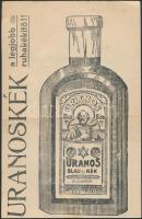 cca 1910 Uranoskék a legjobb ruhakékítő!! Jegyéklap, hátoldalán reklámfelirattal.19x12 cm