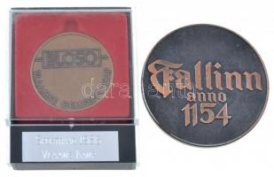 Észtország 1970. "Tallinn anno 1154" Br emlékplakett eredeti tokban (78mm), szennyezett + ...