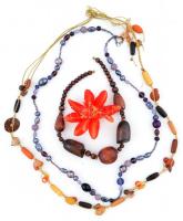 Doboznyi divatos ékszer és óra(2 db): gyűrűk, karkötők, láncok, függők, közte egy fülbevaló-nyaklánc...