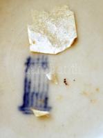 Zsolnay pöttyös bögre, kopott, kézzel festett, jelzett, m:9 cm