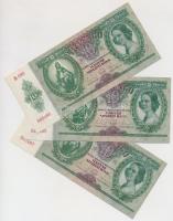 1936. 10P (3x) sorszámkövetők, nyomdai papírráncokkal T:I,I-