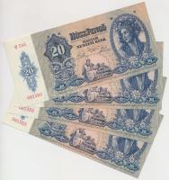 1941. 20P (4x) sorszámkövetők T:I,I-