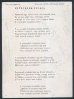 cca 1975 Universal Együttes tagjainak saját kezű aláírása nyomtatványon: Végvári Ádám, Zwolenszky Fe...