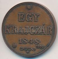 1848KB 1Kr Cu "1998-as jubileumi" utánveret (restrike) T:2