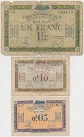 Franciaország 1923. 0,05Fr + 0,10Fr + 1Fr "Megszállt Területek Vasúti Igazgatása" T:III,III- France 1923. 0,05 Francs + 0,10 Francs + 1Franc "Régie des Chemins de Fer des Territoires Occupés" C:F,VG