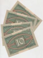 Németország / Weimari Köztársaság 1920. 10M (4x) sorszámkövetők T:I
Germany / Weimar Republic 1920....