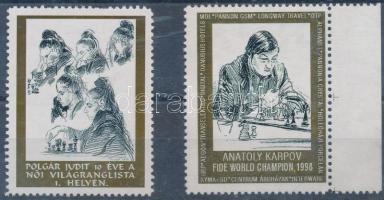 2 db sakk levélzáró (Polgár Judit, Kaszparov)