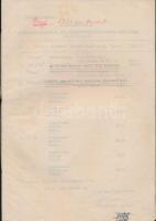 1934 Balatoni kikötők használatára vonatkozó kézirat, benne a hajót listája.