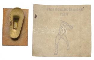 ~1946. "Kunfi gárda" a Szociáldemokrata Párt zománcozott jelvénye (16x23mm) T:2