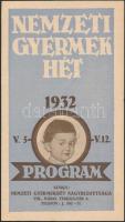 1932 A Nemzeti Gyermekhét programfüzete. 21x12 cm.