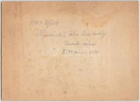 1933 Hajmáskér, Páncél százados, kartonra kasírozott, színezett fotó, hátoldalon feliratozva, 8,5x12...