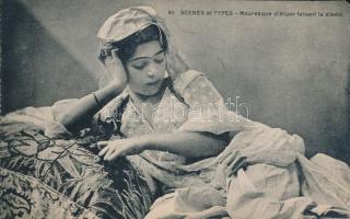 'Scénes et Types' - postcard booklet with 20 cards, Moroccan folklore, the cover is damaged, the postcards are in good condition