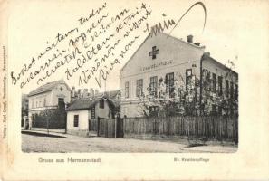 Nagyszeben, Hermannstadt, Sibiu; Evangélikus Betegápoló Intézet, kiadja Karl Graef / Lutheran Nursing House