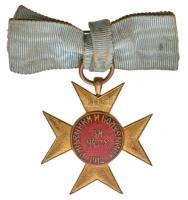 Szerbia 1912. "Kegyelem Arany Keresztje" aranyozott, zománcozott kitüntetés szalaggal T:2 Serbia 1912. "Gold Cross of Mercy" gold plated, enamelled decoration with ribbon C:XF