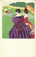 14 db RÉGI motívumképeslap, hölgyek néhány fotólappal, vegyes minőség / 14 old motive postcards, lad...