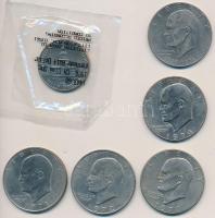 Amerikai Egyesült Államok 1971-1977. 1/2$ "Kennedy" + 1$ "Eisenhower" (5xklf) T:...