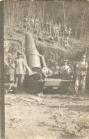 I. világháborús tüzérségi ágyú, kezelőszemélyzettel / World War I Artillery, gun with crew, photo