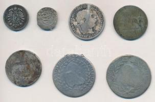 Vegyes: 7db vegyes, rossz tartású magyar és külföldi ezüstpénz, közte Német Államok / Braunschweig-W...