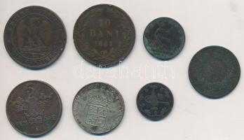 7db-os vegyes külföldi pénztétel, közte Svédország 1965. 1K Ag "VI. Gusztáv", Nagy-Britannia 1891. 1f Br "Viktória" T:vegyes 7pcs of various coins, including Sweden 1965. 1 Krona Ag "Gustaf VI", Great Britain 1891. 1 Farthing Br "Victoria" C:mixed