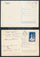 Jurij Gagarin űrhajós előnyomott aláírással ellátott képeslap + képeslap alkalmi bélyegzéssel