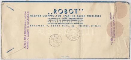 1945 Robot olajfűtés dekoratív grafikával díszített boríték