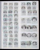 1868 Okmánybélyeg gyűjtemény. 54 db, a legkisebb címletektől 10Fl-ig