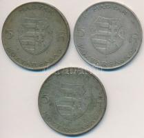 1947. 5Ft Ag "Kossuth" (3x) T:2-,3