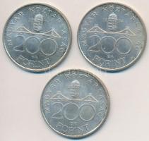 1994. 200Ft Ag "Deák" (3x) T:2,2-