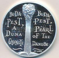 Lebó Ferenc (1960-) 2003. Budapest a Duna gyöngye / Az MKB köszönti a 125 éves fővárost Ag emlékérem eredeti dísztokban (31,14g/0.999/42,5mm) T:PP fo.