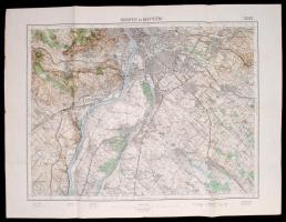 1929 Budapest és Nagytétény térkép, M. Kir. Állami térképészet, 47x61cm