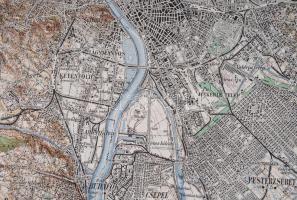 1929 Budapest és Nagytétény térkép, M. Kir. Állami térképészet, 47x61cm