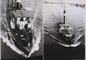 cca 1940 Hajók a Dunán, 5 db korabeli negatívról készült modern nagyítások, 18x13 cm