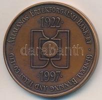 Fritz Mihály (1947-) 1997. "75 éves az ÁÉB Bank Rt." Br emlékérem eredeti tokban (42,5mm) ...