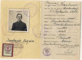 1946 Német nyelvű arcképes személyi igazolvány okmánybélyeggel (1946) (Eisenstadt-Kismarton)