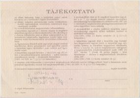 Budapest 1991. "Országos Kárrendezési és Kárpótlási Hivatal" kárpótlási jegye 1000Ft-ról, ...