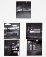 cca 1980 Budapest, éjszakai képek a Deák térről, 11 db korabeli negatívról készült modern nagyítás 1...