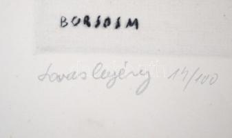 Borsos Miklós (1906-1990): Lovaslegény. Rézkarc, karton, jelzett, 29×39 cm