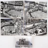 1967 Budapest, Baross téri építkezés kezdetén, 9 db fotó, 9x14 cm és 13x18 cm